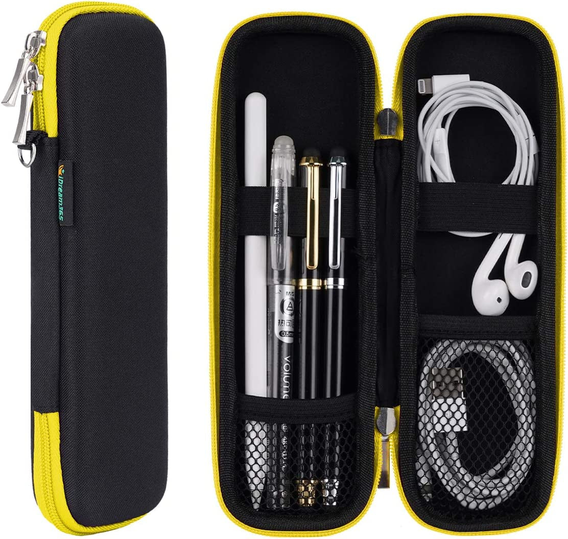 Idream365 Apple Pencil Case Holder,Slim EVA Carrying Case/Bag/Pouch/Holder for Apple Pencils,Executive Fountain Pen,Ballpoint Pen,Stylus Touch Pen-Black  iDream365 Black/Yellow Pencil Case  