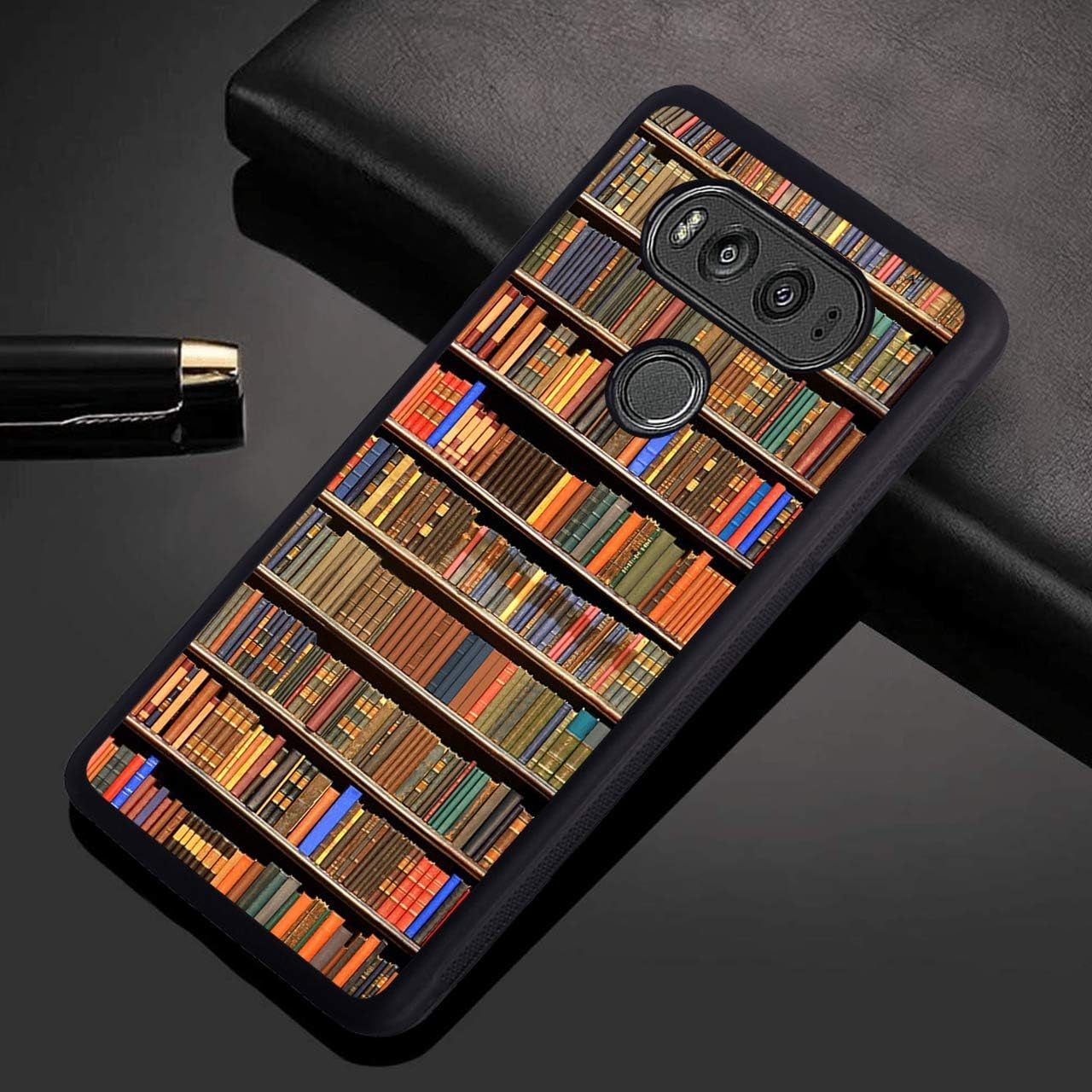 LG V30 Case,Books in Library Design Slim Impact Resistant Rubber Protective Case Cover for LG V30/LG V30 Plus/Lg V30S/Lg V35/LG V35 Thinq  Log Zog   