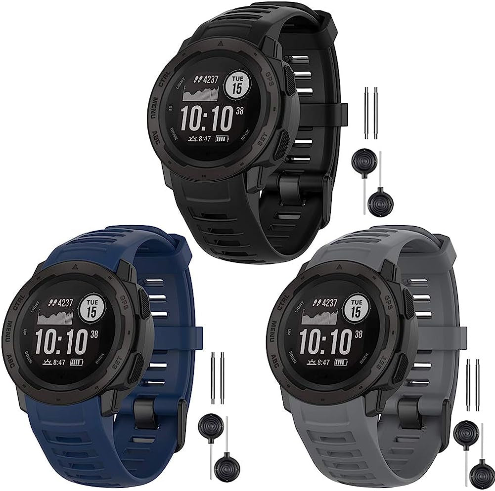 Vozehui Bands Compatible with Garmin Instinct Sports GPS, Soft Silicone Adjustable Replacement Wristbands for Garmin Instinct/Instinct Tide/Instinct Tactical  Vozehui   