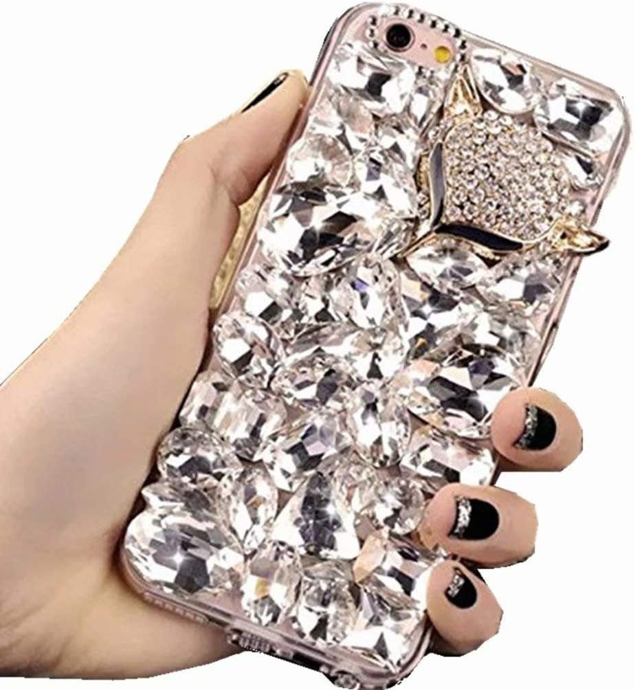 HTC Bolt Case, HTC 10 EVO Full Crystal Diamond Case, 3D Handmade Finger Buckle Luxury Fur Ball Sparkle Crystal Rhinestone Diamond Glitter Bling TPU Case for HTC Bolt (Angel/Red)  YuXia Clear / Fox  