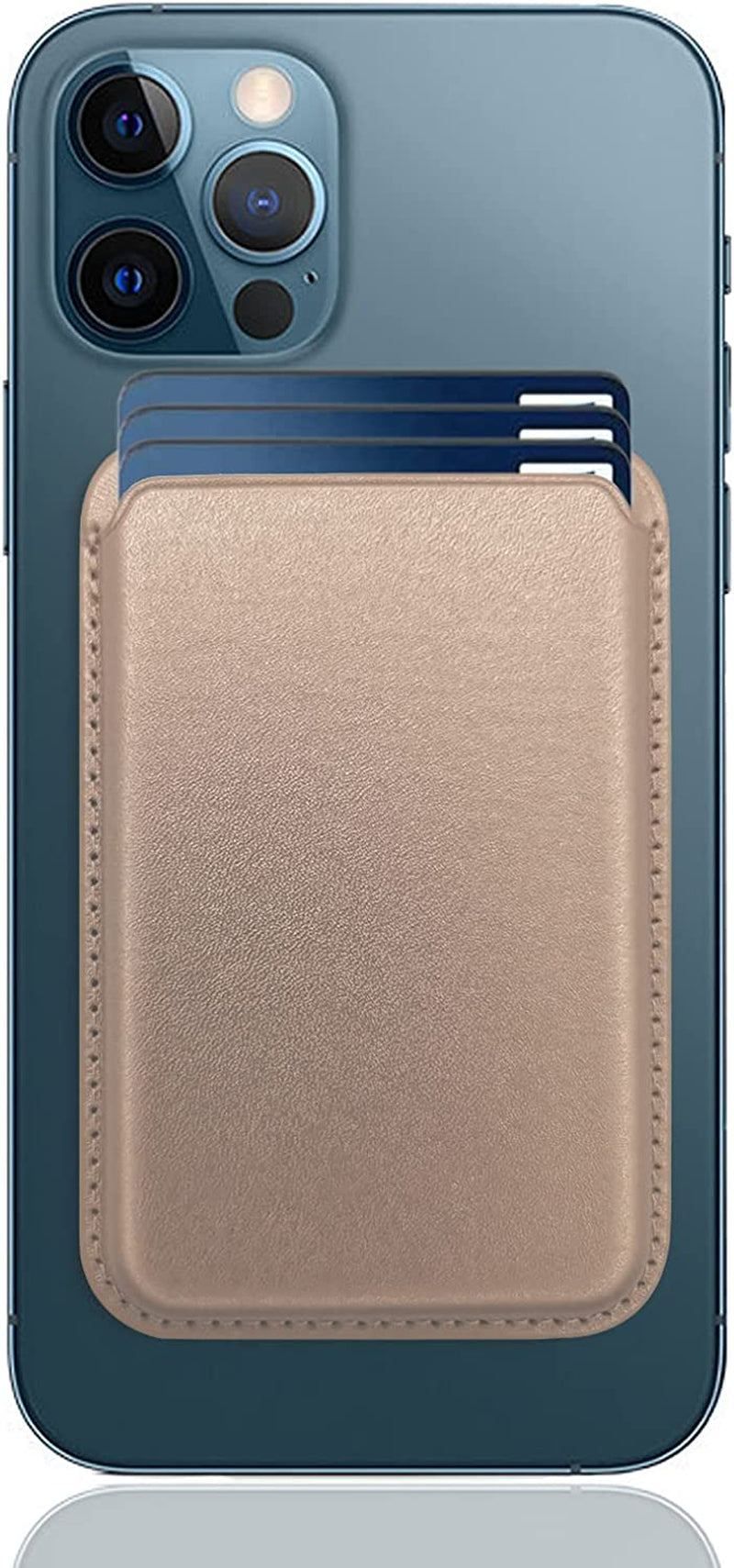 [2 Pack] Magnetic Card Holder Wallet for Iphone 14/13/12 Series with Magsafe, Leather Wallet for Iphone 14 Pro/Pro Max/Plus/14, Mag-Safe Wallet for Iphone 13 Pro/Pro Max/Mini/13/12 Series, Black Blue  iLodn RoseGold  