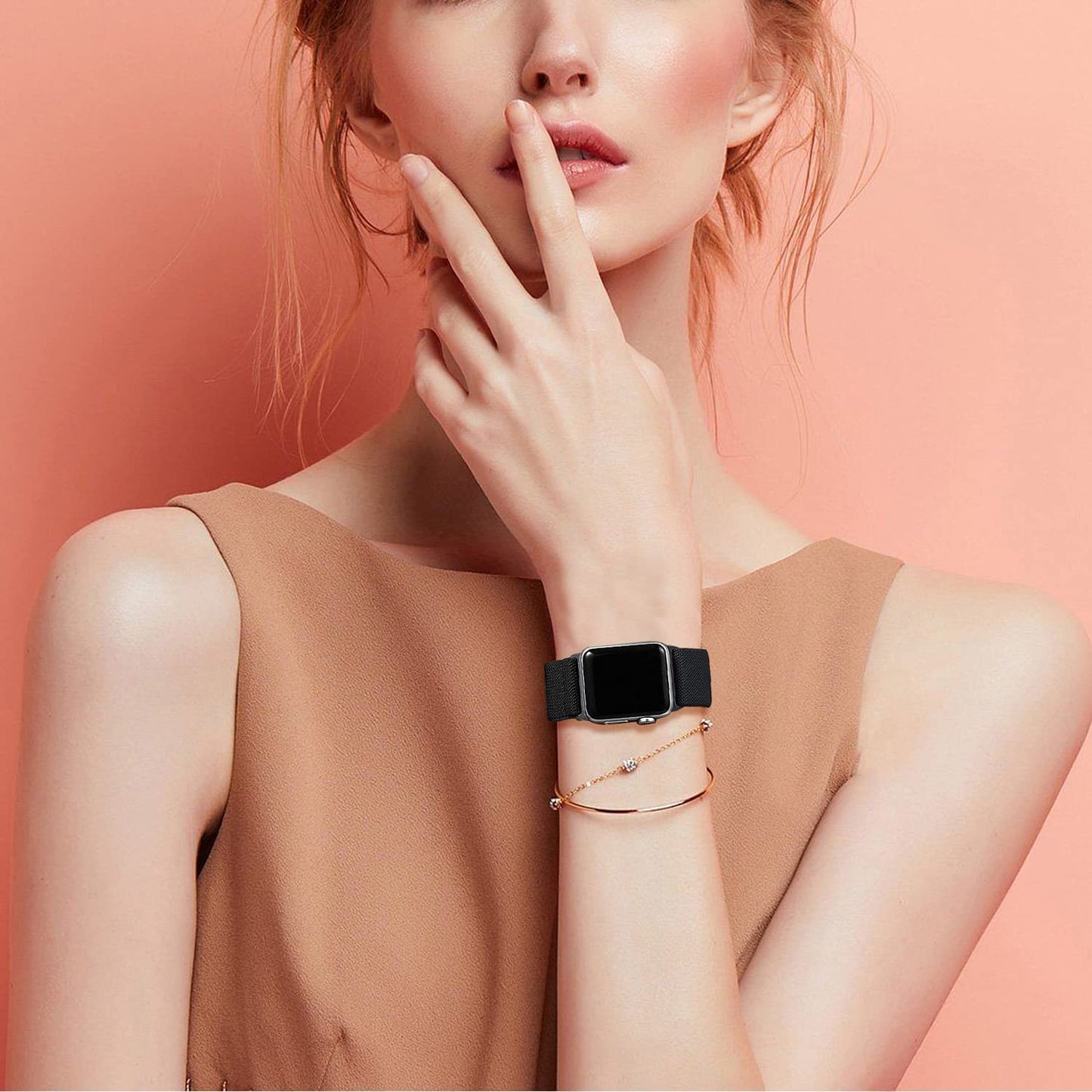 Stretchy Nylon Bands Compatible with Apple Watch Band 38Mm 40Mm 41Mm 42Mm 44Mm 45Mm 49Mm for Women Men, Elastic Solo Loop Adjustable Sport Braided Strap for Iwatch Series 8 7 SE 6 5 4 3 2 1,4 Packs  Sunnywoo   