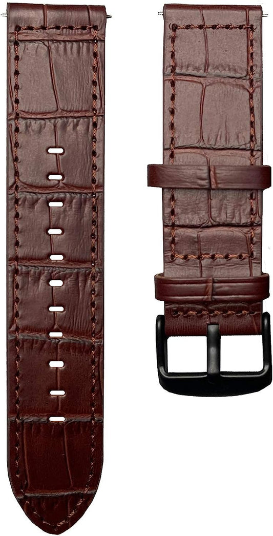 YEEJOK 20Mm Leather Band Compatible for Vivoactive 3/ Garmin Venu/Samsung Galaxy Watch 4 Classic 46Mm 42Mm/ Galaxy Watch 3 41Mm / Galaxy Watch Active 2 44Mm for Men Women, Crocodile Pattern  Yeejok   