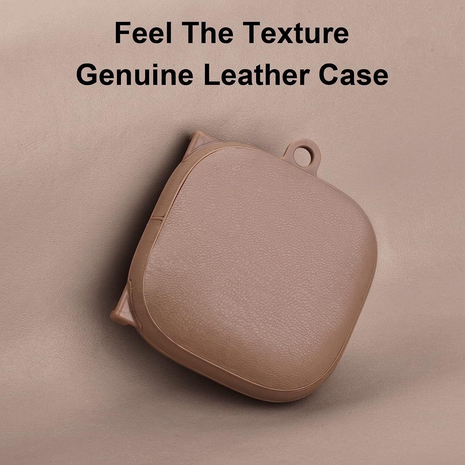 Leather Beat Fit Pro Case Cover,V-Moro Genuine Leather Skin Case Cover for Beats Fit Pro 2021 Earbuds Protective Cover with Keychain Accessories for Women Men(Dune)  V-MORO   