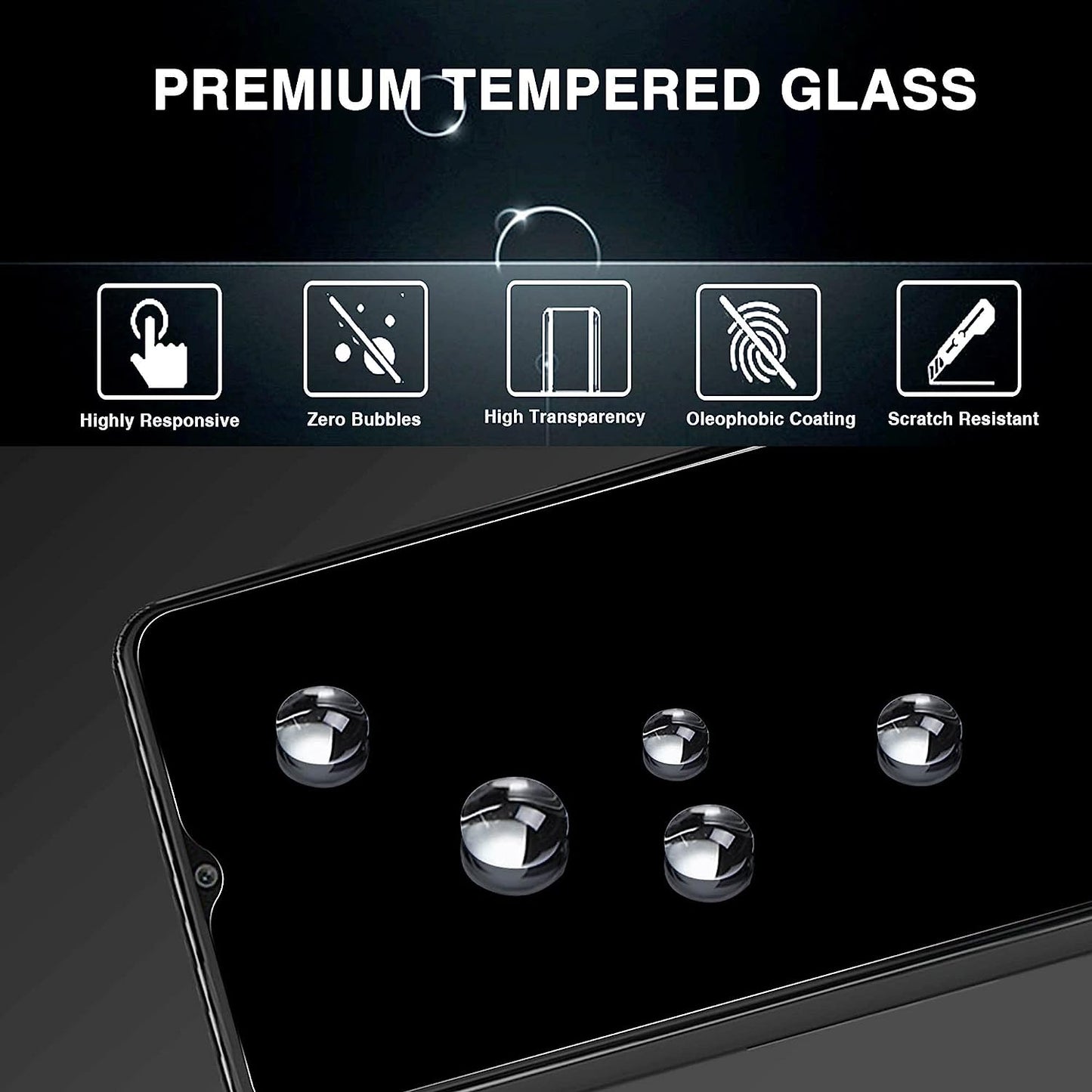 Foneskream [4 Pack] Compatible for Samsung Galaxy A04S/A04/A03/A03S/A02S/A02/A12 Screen Protector 6.5 Inch Tempered Glass 9H Hardness Case Friendly  Foneskream   