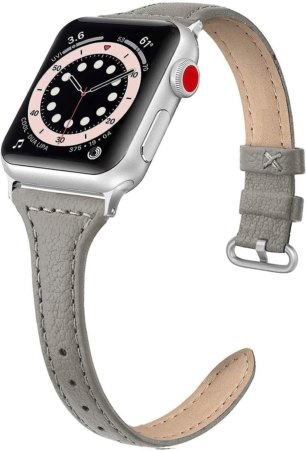 EDIMENS Leather Bands Compatible with Apple Watch 38Mm 40Mm 41Mm Band Women, Slim Thin Genuine Leather Band Compatible for Iwatch Apple Watch Series 7, 6, 5, 4, 3, 2, 1, SE, Sport & Edition Women  EDIMENS Gray 38mm / 40mm / 41mm 