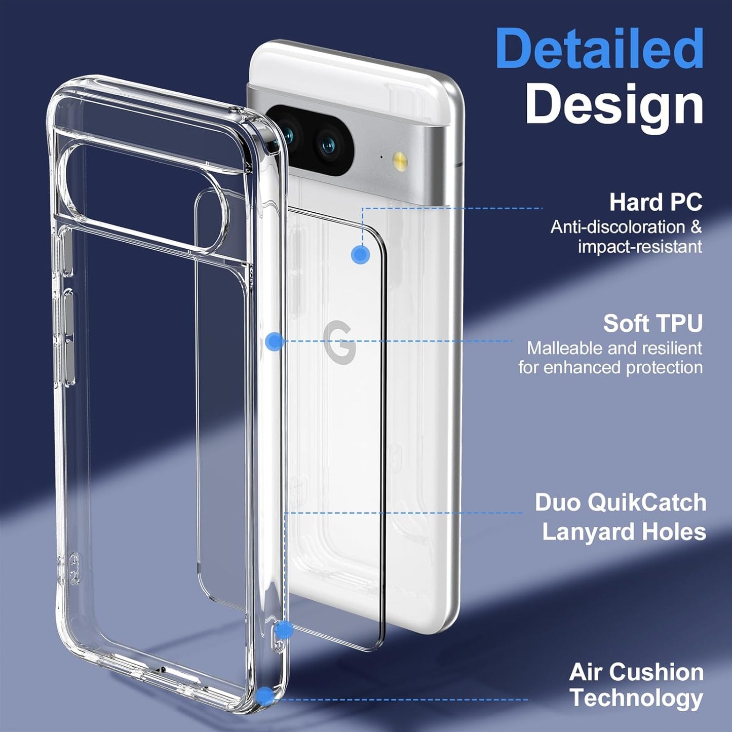 ANTSHARE for Google Pixel 8 Case Clear, Pixel 8 Case with [16FT Military Grade Drop Protection][Non-Yellowing], Slim Fit Case for Pixel 8 Phone 2023 - Crystal Clear  ANTSHARE   