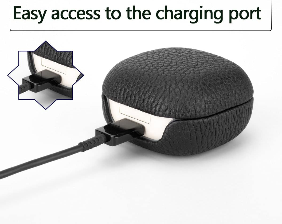 Cover Case for Samsung Galaxy Buds 2 Case，Galaxy Buds Pro Case Galaxy Buds Live Case,Genuine Leather Case Complete Protection against Scratches, Bumps, Anti-Shock and Anti-Slip Orange  Keminsung   