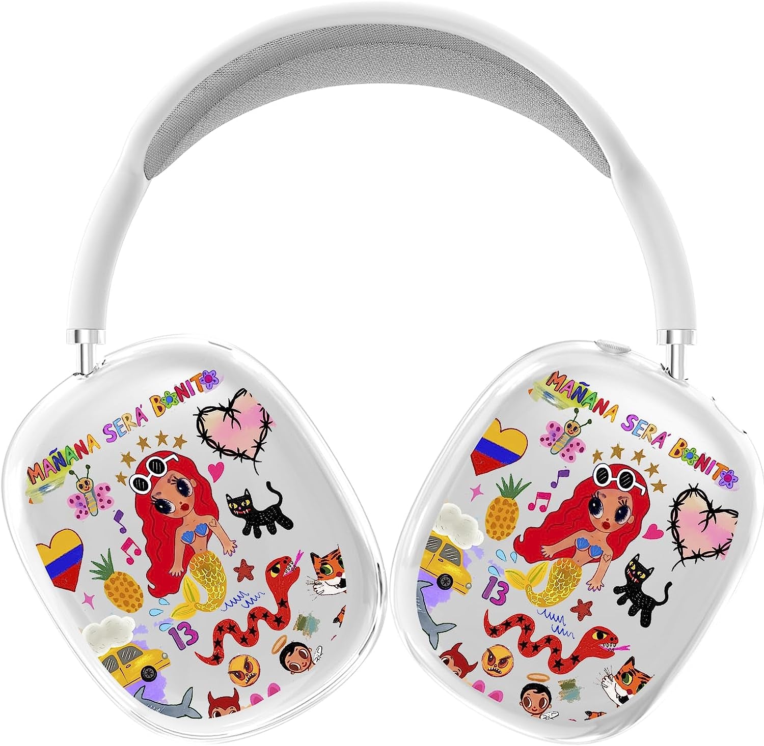 Airpods Max Cute Clear Cover Case, Clear Soft TPU Skin Case Compatible Airpods Max, Transparent Protective Cover for Apple Airpods (Scream Ghost)  DZHAXIE Manana Se-ra Bonito  