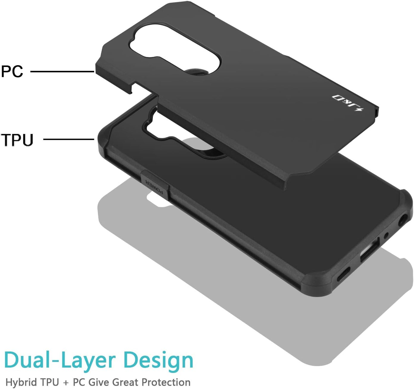 J&D Case Compatible for LG G7 Thinq Case, LG G7 Case, Heavy Duty Dual Layer Hybrid Shock Proof Protective Rugged Bumper Case for LG G7 Thinq, LG G7 Case, Mint  J&D Tech   