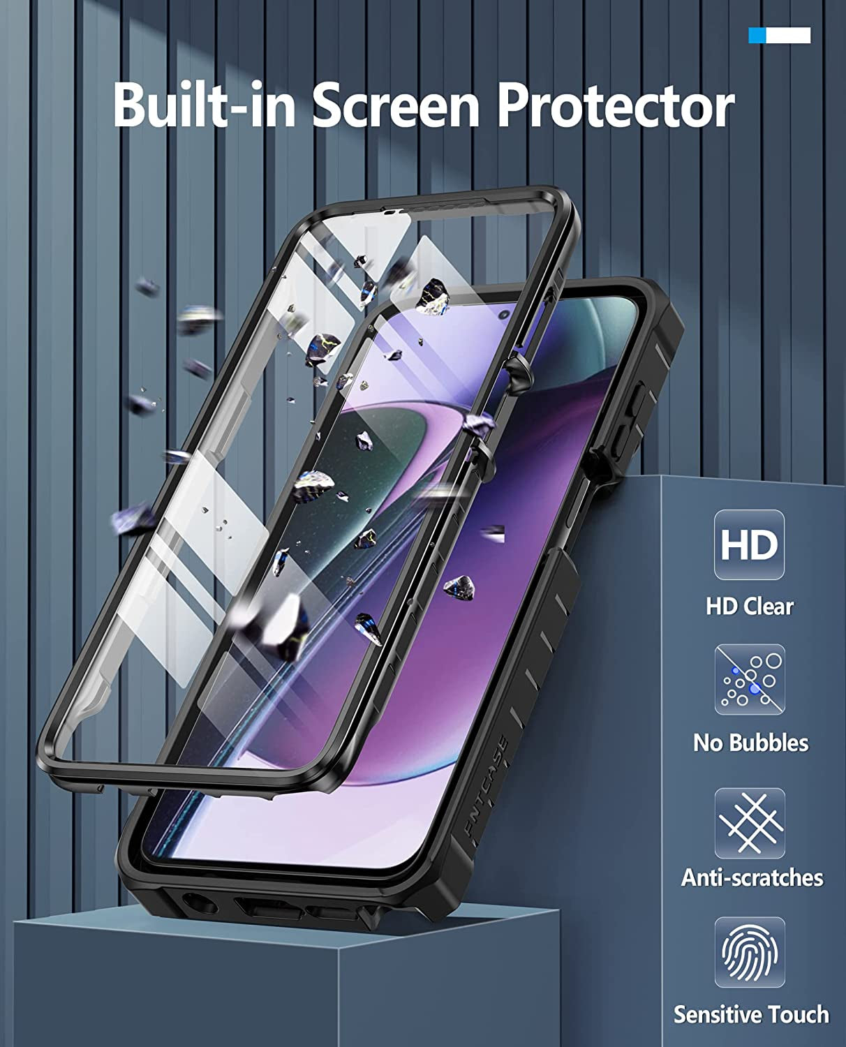 FNTCASE for Motorola Moto G-Stylus-5G-2023 Case: Shockproof Military Grade Protective Phone Cover with Kickstand - Rugged Hybrid Matte Textured Dual Layer Full Protection - 6.6 Inch Black  FNTCASE   