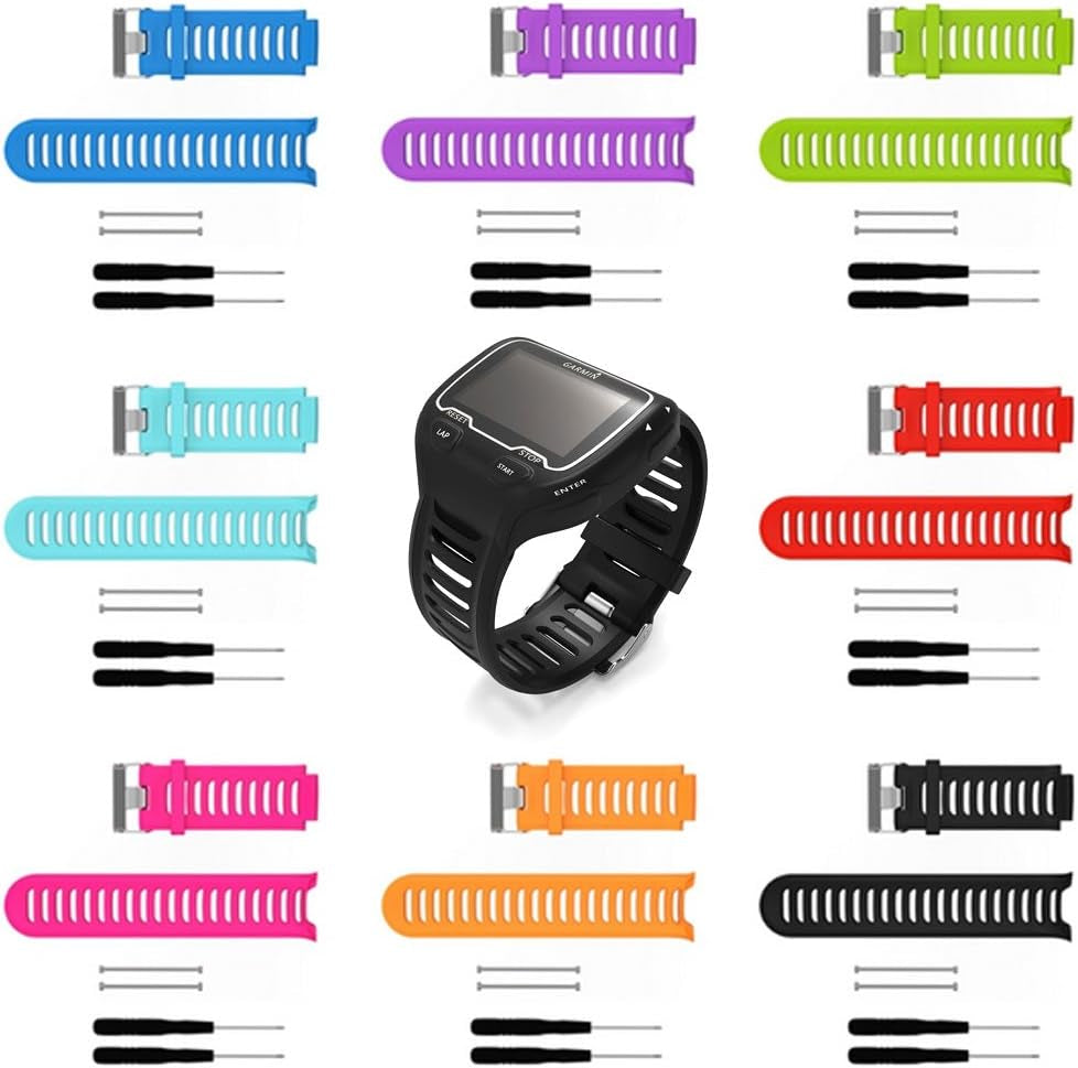 QGHXO Band for Garmin Forerunner 910XT, Soft Silicone Replacement Watch Band Strap for Garmin Forerunner 910XT Sport Watch, Fits 6.0 Inches-8.1 Inches Wrist  QGHXO   