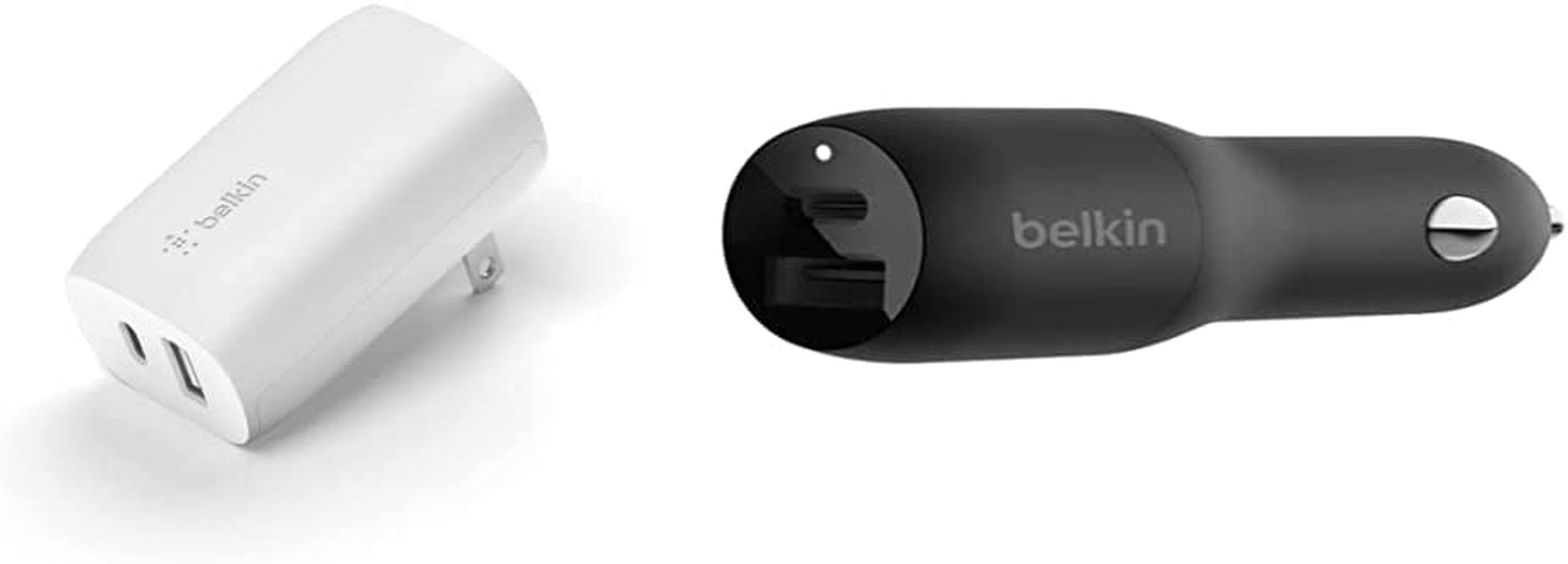 Belkin 37 Watt USB C Wall Charger - Power Delivery 25W USB C Port + 12W USB a Port for PPS Charging Apple Iphone 14, 14 Pro, 14 Pro Max, 13 Pro, 13 Pro Max, Galaxy S21 Ultra & More  Belkin Dual USB-C & A Port Charger + Fast Car Charger 