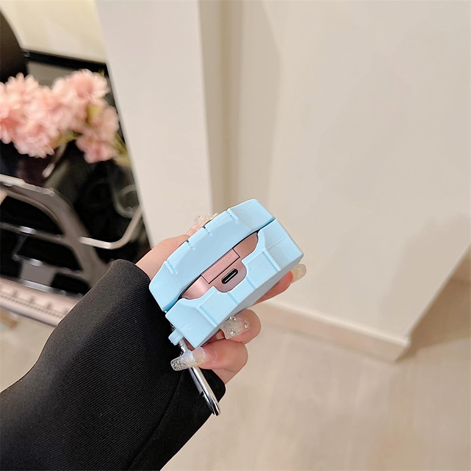 Compatible with Samsung Galaxy Buds2 Pro(2022)/Buds Live(2020)/Buds Pro(2021)/Buds 2 (2021) Charging Box,Cute Cartoon Digimon Monster Digivice Silicone Earphone Case with Hook  AOLABOKY   