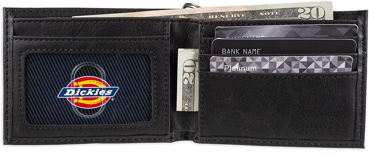 Dickies Men'S Bifold Wallet-High Security with ID Window and Credit Card Pockets, Classic Black, One Size  Randa Accessories   