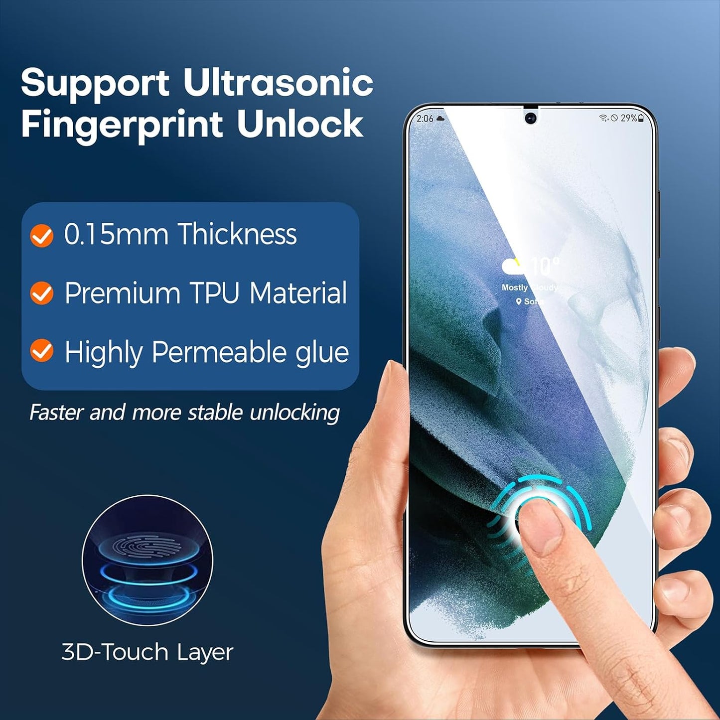 Rayboen Case for Galaxy S21+ plus 5G with Screen Protector Soft(2Pcs), Crystal Clear Designed Shockproof Phone Case, Hard PC Back Soft TPU Frame Slim Transparent Cover for Samsung Galaxy S21+ Plus  Rayboen   