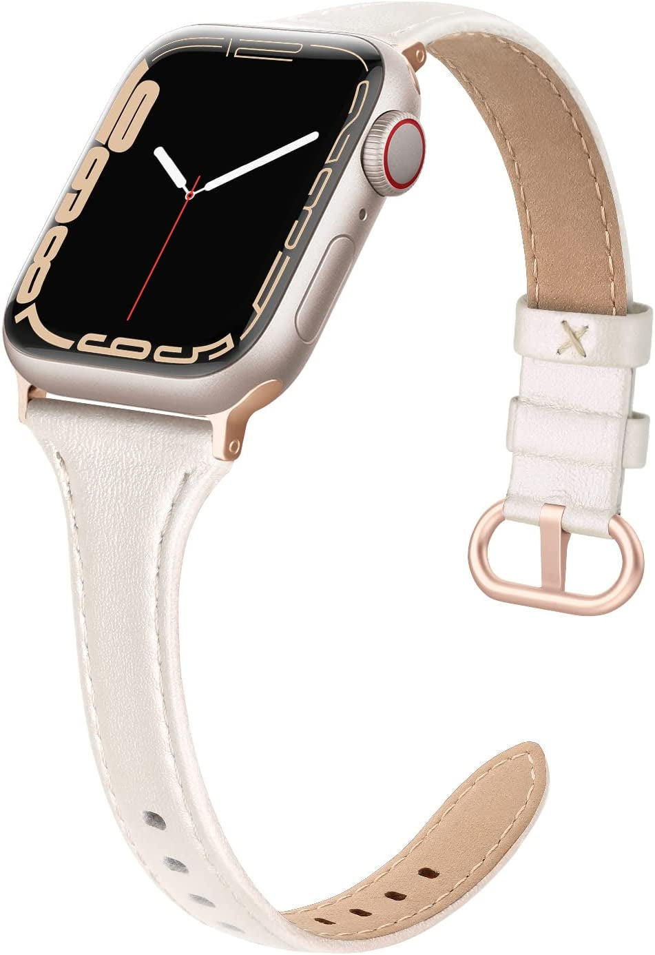 SWEES Leather Band Compatible for Apple Watch 38Mm 40Mm 41Mm, Slim Thin Dressy Elegant Genuine Leather Strap Compatible for Iwatch Series 8, 7, 6, 5, 4, 3, 2, 1, SE, Sport & Edition Women, Brown  SWEES Startlight 38mm 40mm 41mm 