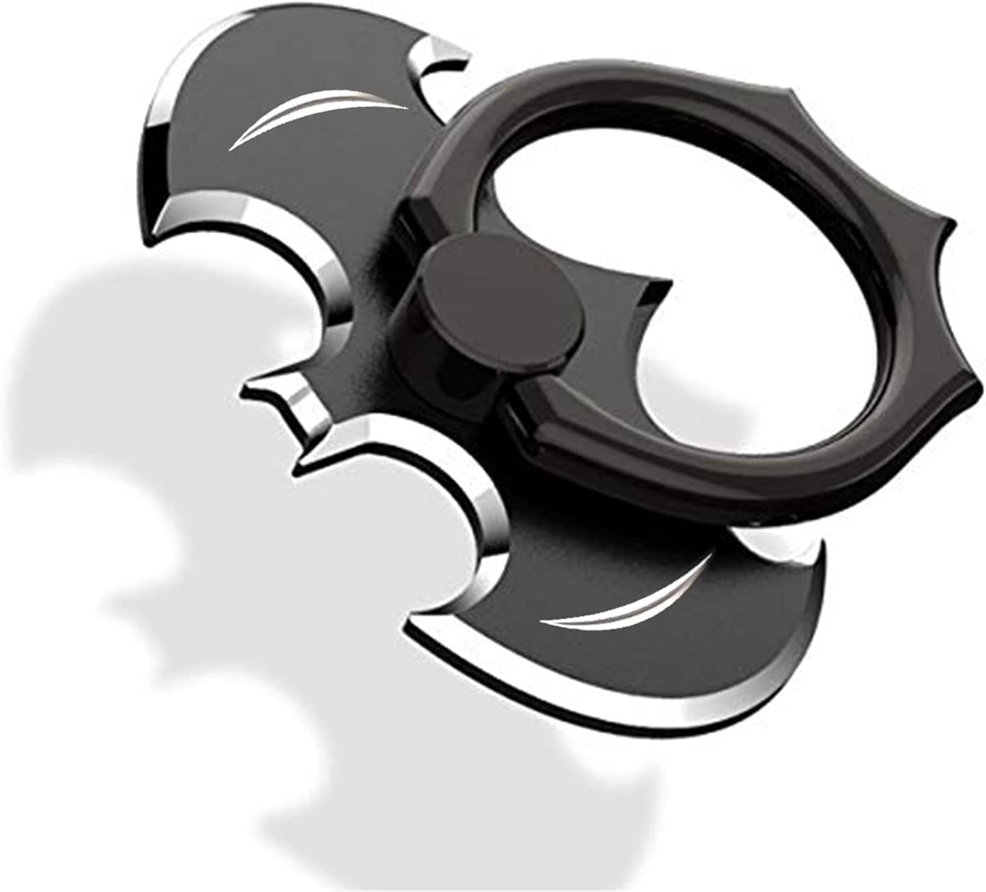 NILSTOREY Cell Phone Ring Holder, Bat 360° Rotation Ring Stand Holder, Metal Finger Grip Kickstand for Iphone, Samsung, Smartphones and Ipads (Black)  NILSTOREY   