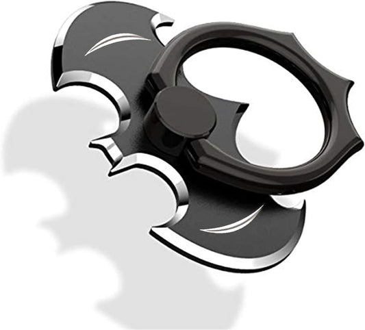 NILSTOREY Cell Phone Ring Holder, Bat 360° Rotation Ring Stand Holder, Metal Finger Grip Kickstand for Iphone, Samsung, Smartphones and Ipads (Black)  NILSTOREY   