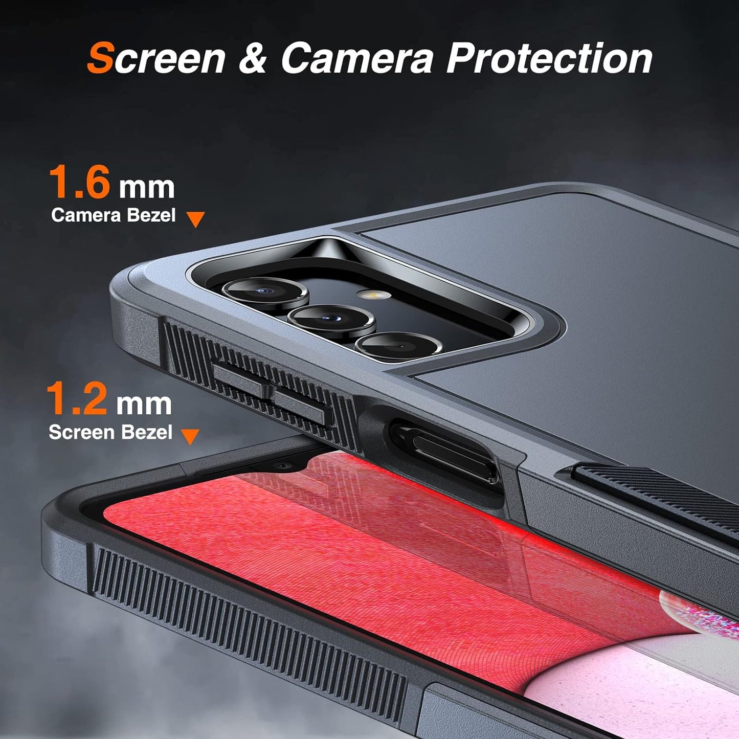 LK for Samsung Galaxy A13 5G Case, Galaxy A13 5G Case with Screen Protector, Dual Layer Heavy Duty Tough Rugged Shockproof Protective Phone Case for Samsung A13 5G, Black  LK   