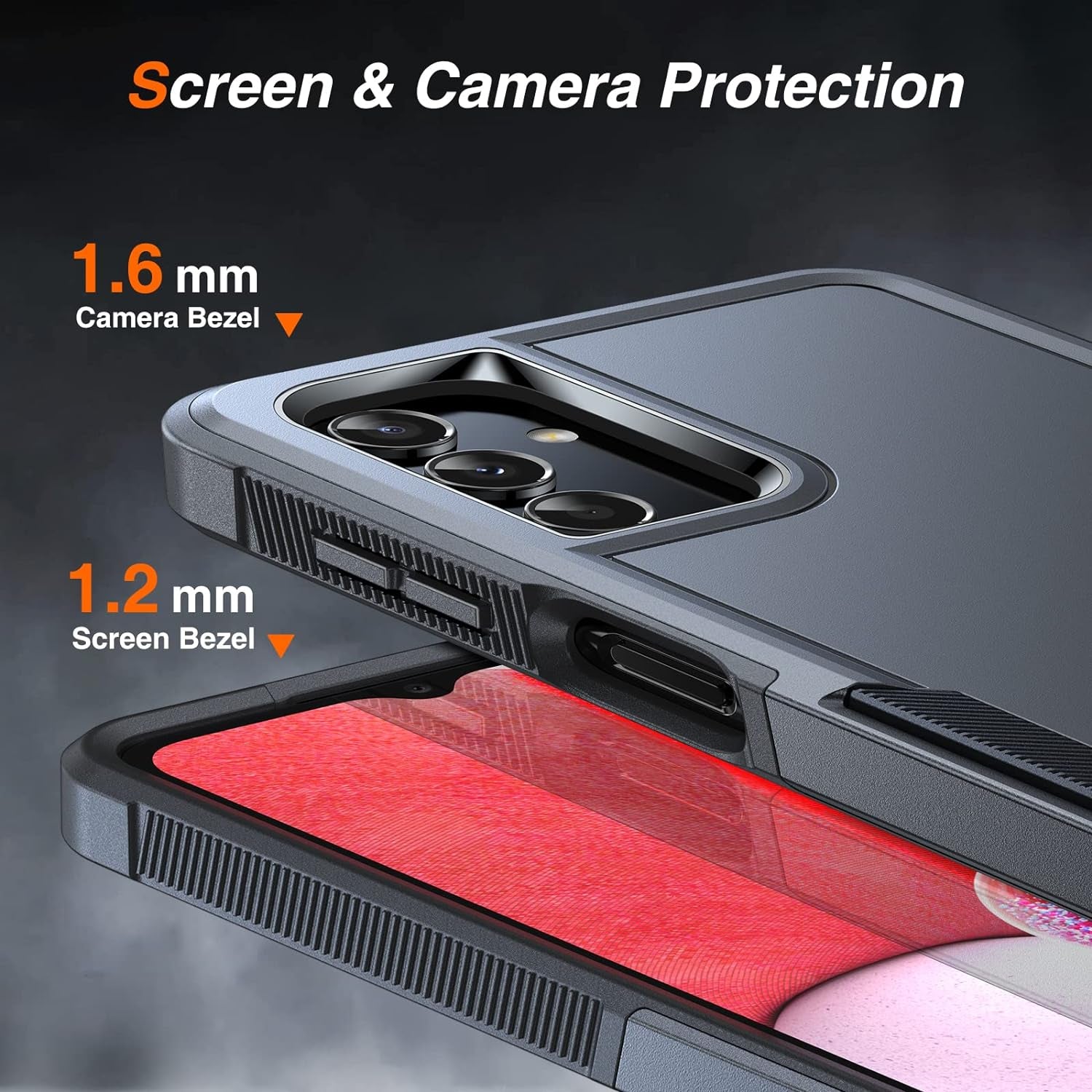 LK for Samsung Galaxy A13 5G Case, Galaxy A13 5G Case with Screen Protector, Dual Layer Heavy Duty Tough Rugged Shockproof Protective Phone Case for Samsung A13 5G, Black  LK   