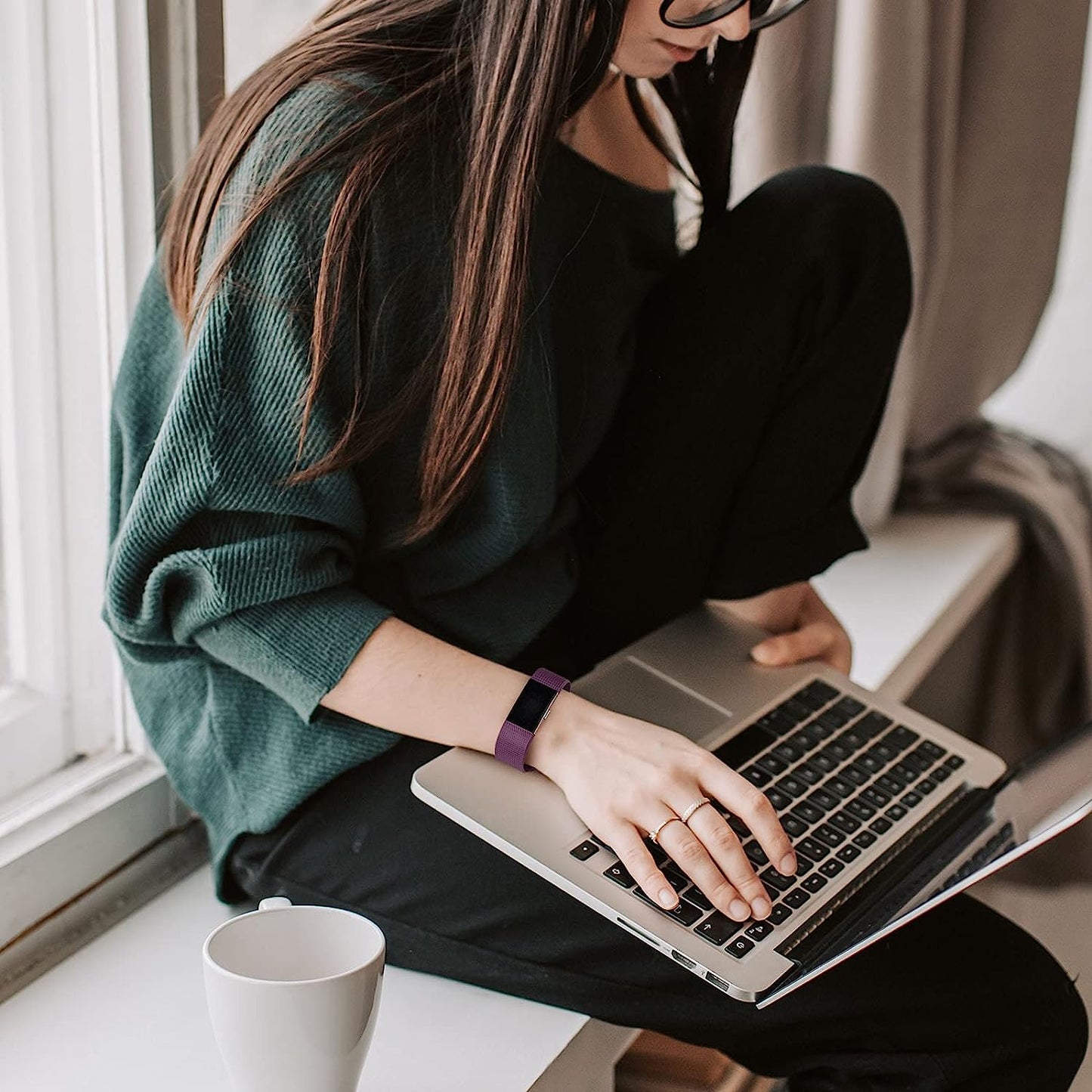 10 Pack Sport Bands Compatible with Fitbit Charge 2 Bands, Soft Silicone Replacement Wristbands for Women Men Small Large (Small, 10 Pack B)  Amzpas   