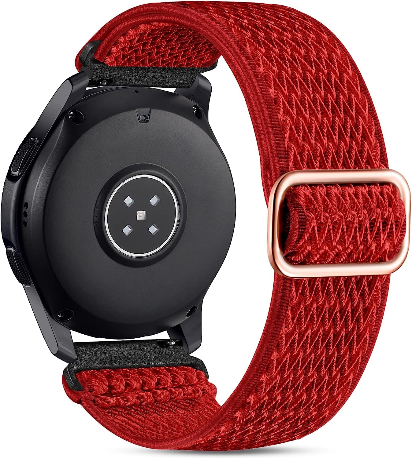 Easuny 22Mm Watch Bands Compatible for Samsung Galaxy Watch 3 45Mm Band/Galaxy Watch 46Mm/Gear S3 Frontier, Stretchy Adjustable Elastic Nylon Woven Loop Wristband for Men Women  Easuny Red  
