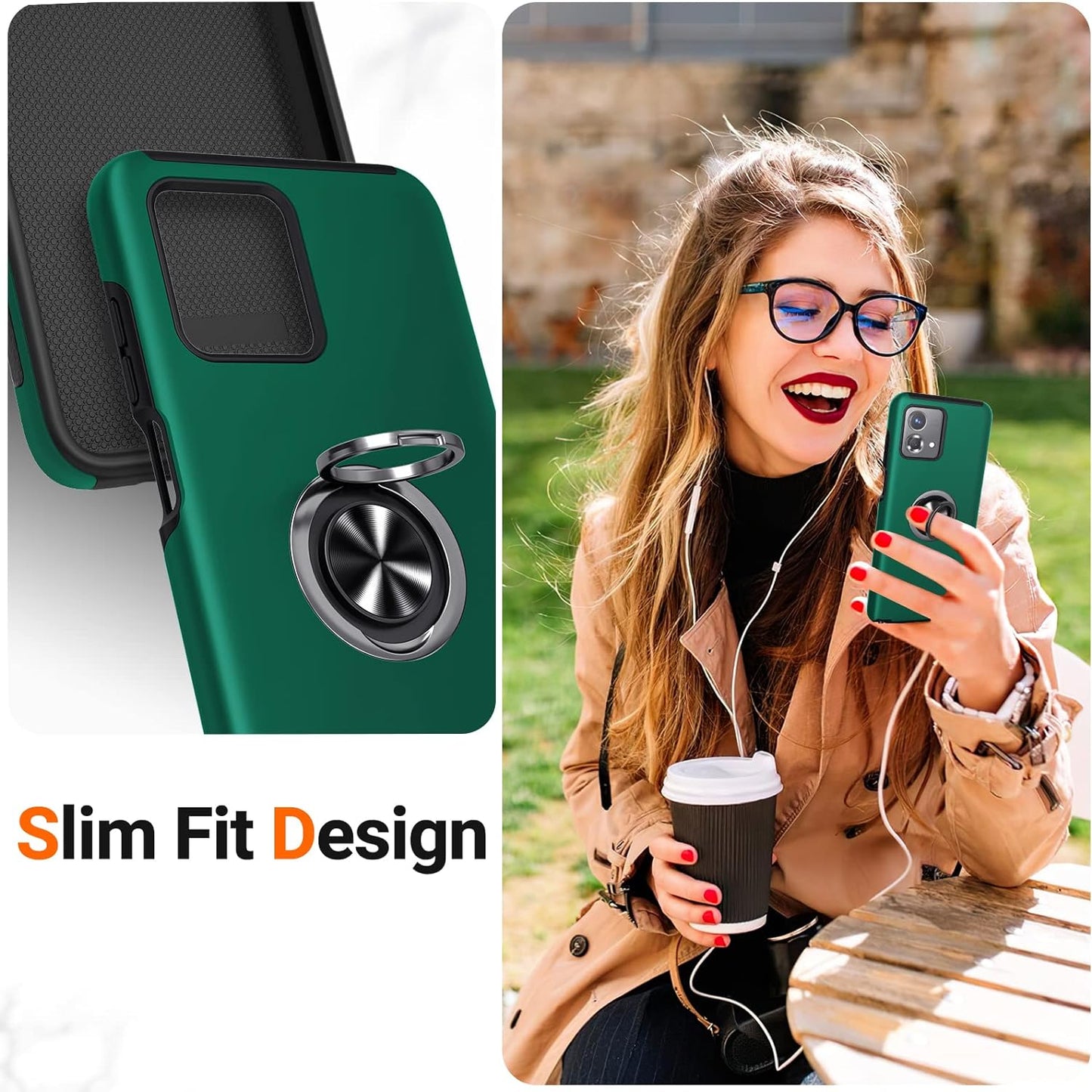 JAME for Moto G Stylus 5G 2023 Case, Slim Soft Shockproof Protective Case for Motorola G Stylus 5G Case 2023, with Invisible Ring Kickstand for Motorola G Stylus 5G 2023 Case, Green  JAME   