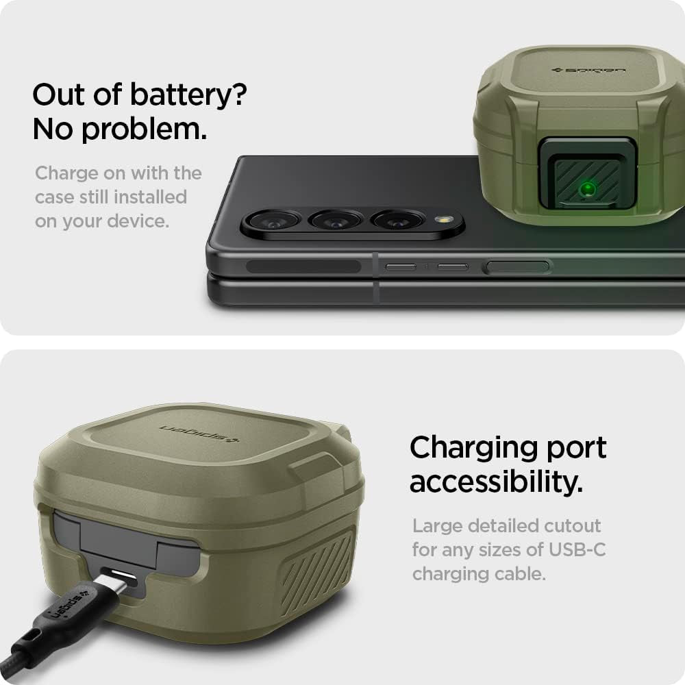 Spigen Lock Fit Designed for Galaxy Buds2 Pro Case (2022) / Galaxy Buds Pro (2021) / Galaxy Buds 2 (2021) / Galaxy Buds Live (2020) - Vintage Khaki  Spigen   