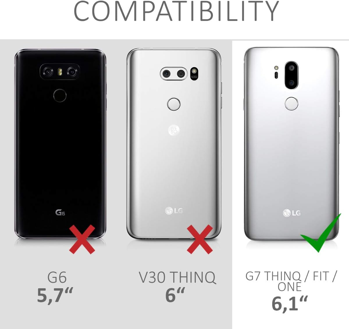 Kalibri Case Compatible with LG G7 Thinq/Fit/One - Smooth Genuine Leather Protective Smartphone Cover - Navigational Compass Brown  KW-Commerce   