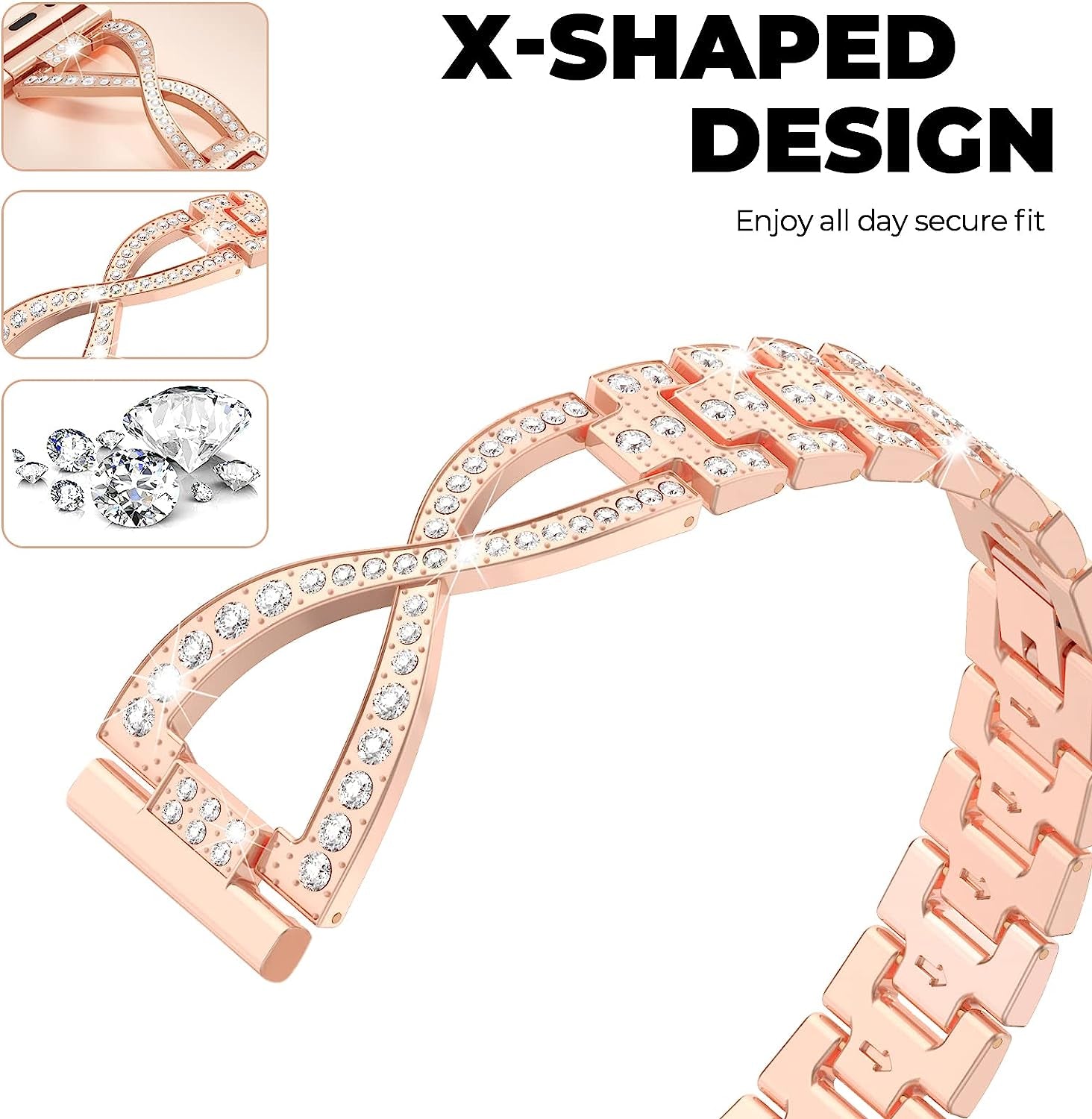 20Mm Bling Band Compatible for Samsung Galaxy Watch 4 40Mm 44Mm, Watch 5 40Mm 44Mm, Galaxy Watch 4 Classic 42Mm 46Mm, Active 2 40Mm 44Mm, Watch 42Mm, Watch 5 Pro, Watch 3 41Mm Rhinestone Band OULRAEFS Adjustable Women Bracelet Wristband Strap  OULRAEFS   