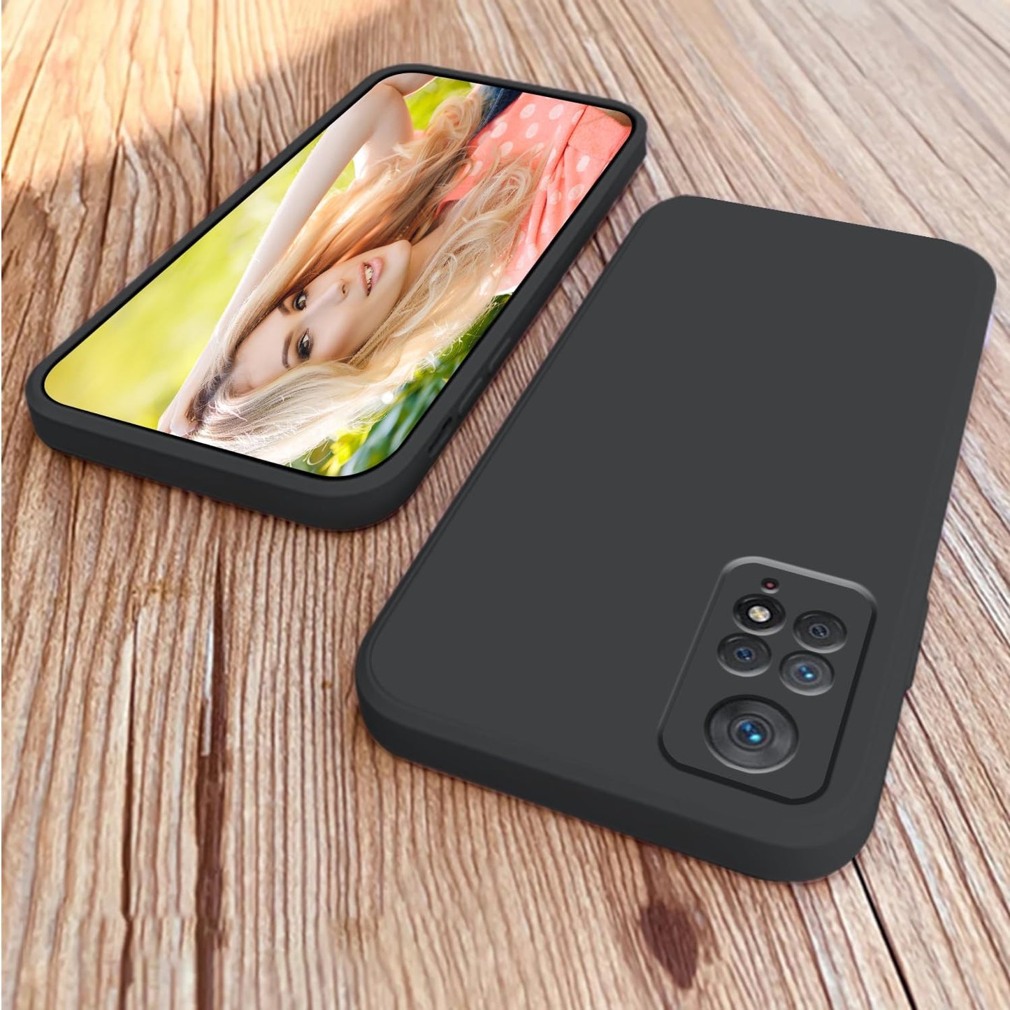 Jancyu Compatible with Redmi Note 12 Pro 4G Case, Silicone Phone Case for Xiaomi Redmi Note 12 Pro 4G, 360°Full Protective, Shockproof and Fingerprint Resistant Accessorie (Black)  Jancyu   