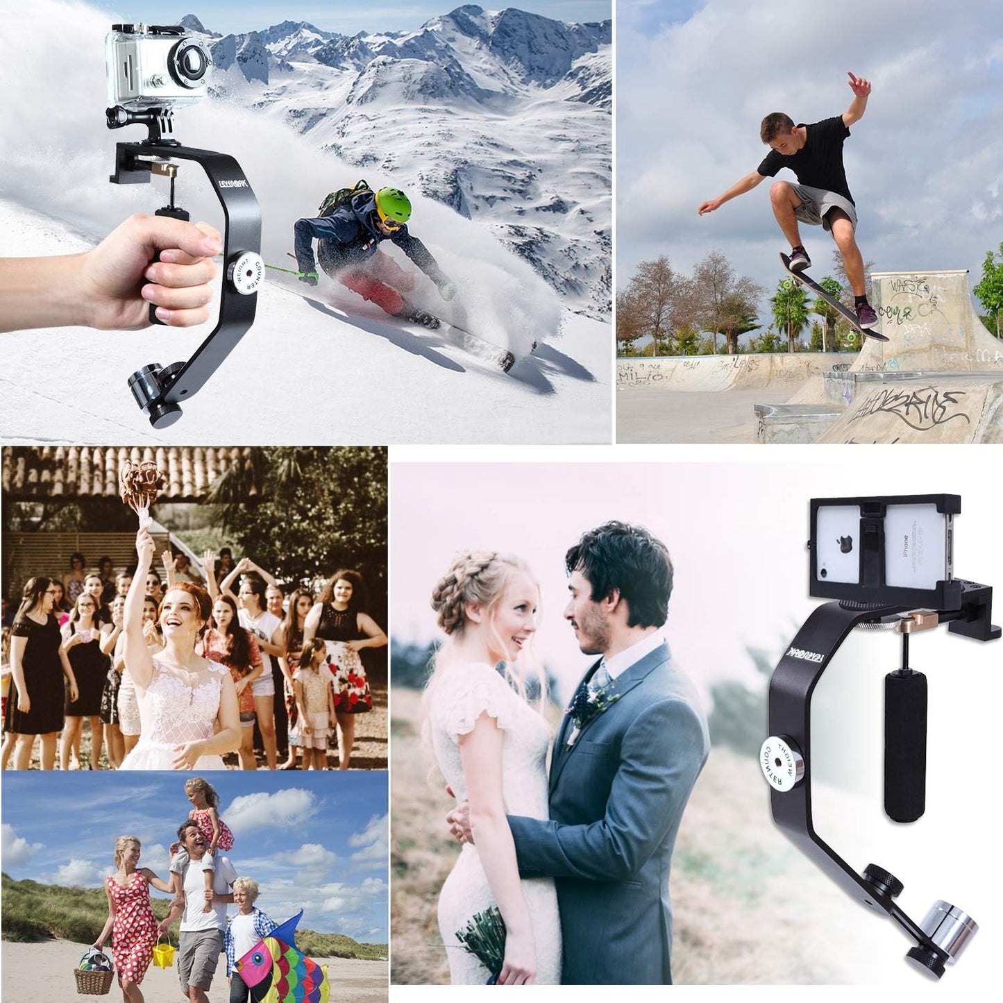 Sevenoak SK-W08 Video Mini Handheld Grip Gimbal Stabilizer for Gopro Hero 6 5 3 3+ 4 Sj 4000 Iphone 8 8 plus 7 7Plus Android Smartphones Sony Mini DV  Sevenoak   