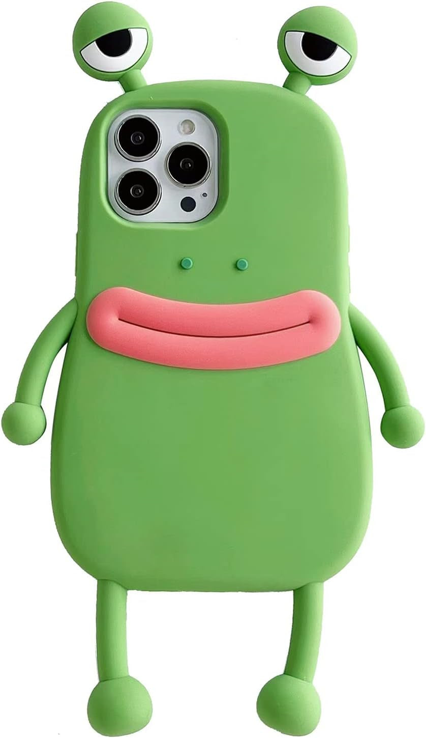 YAKVOOK Kawaii Phone Cases for Iphone 12/12 Pro,Cute Cartoon Cookies Bear Phone Case with Bubble Tea Phone Case 3D Iphone 12/12 Pro Case Soft Silicone Shockproof Cover for Women Girls  Yatchen Frog Green Iphone 12 Pro Max 
