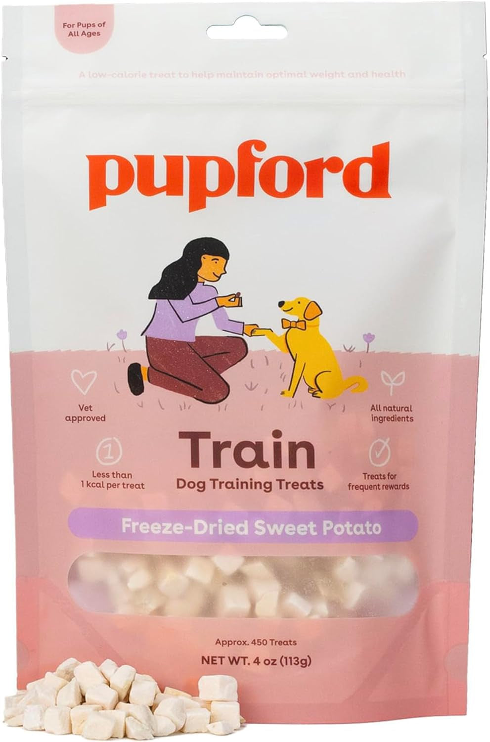 Pupford Freeze Dried 475+ Puppy Treats, Low Calorie, Vet Approved, All Natural, Healthy Training Treats for Small to Large Dogs (Beef Liver)  Pupford Sweet Potato 4 Ounce (Pack Of 1) 