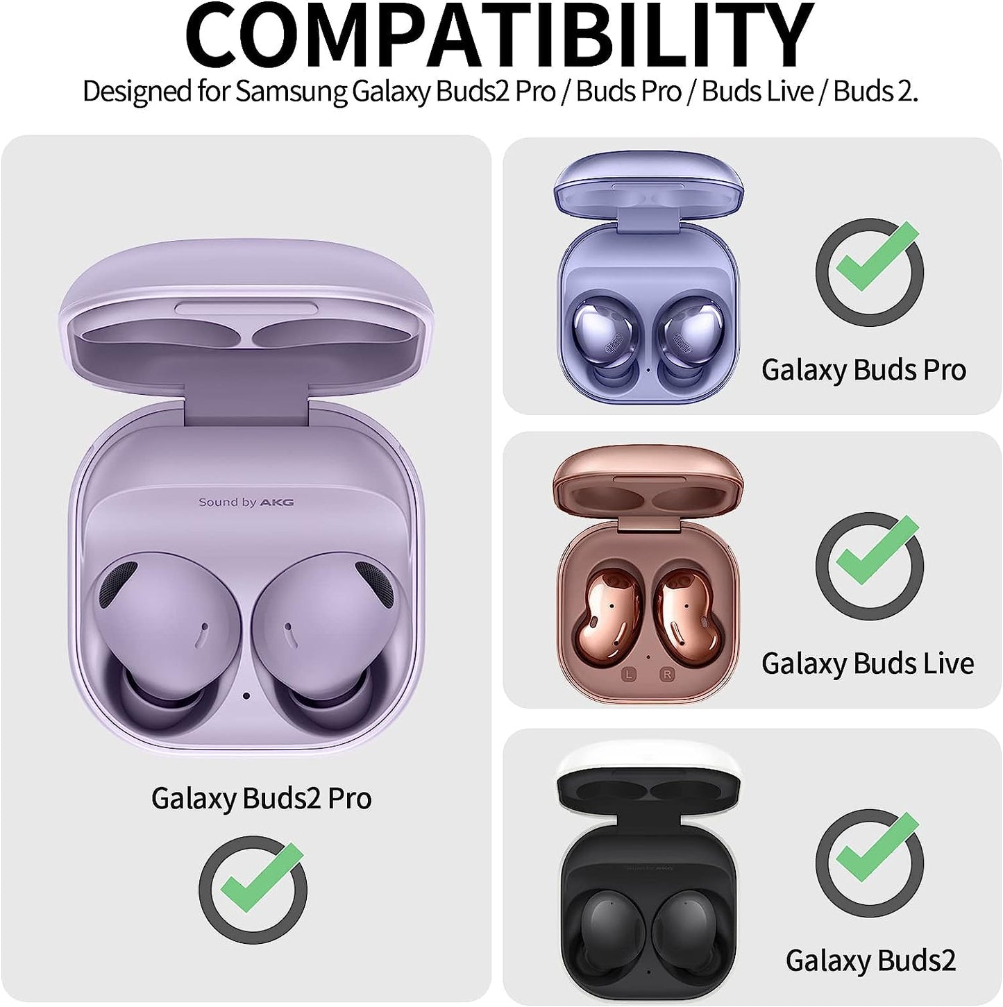 AIRSPO Clear Case Compatible with Samsung Galaxy Buds 2 Pro/ Galaxy Buds 2/ Galaxy Buds Pro/ Galaxy Buds Live Case Transparent Case Cover (Clear)  AIRSPO   
