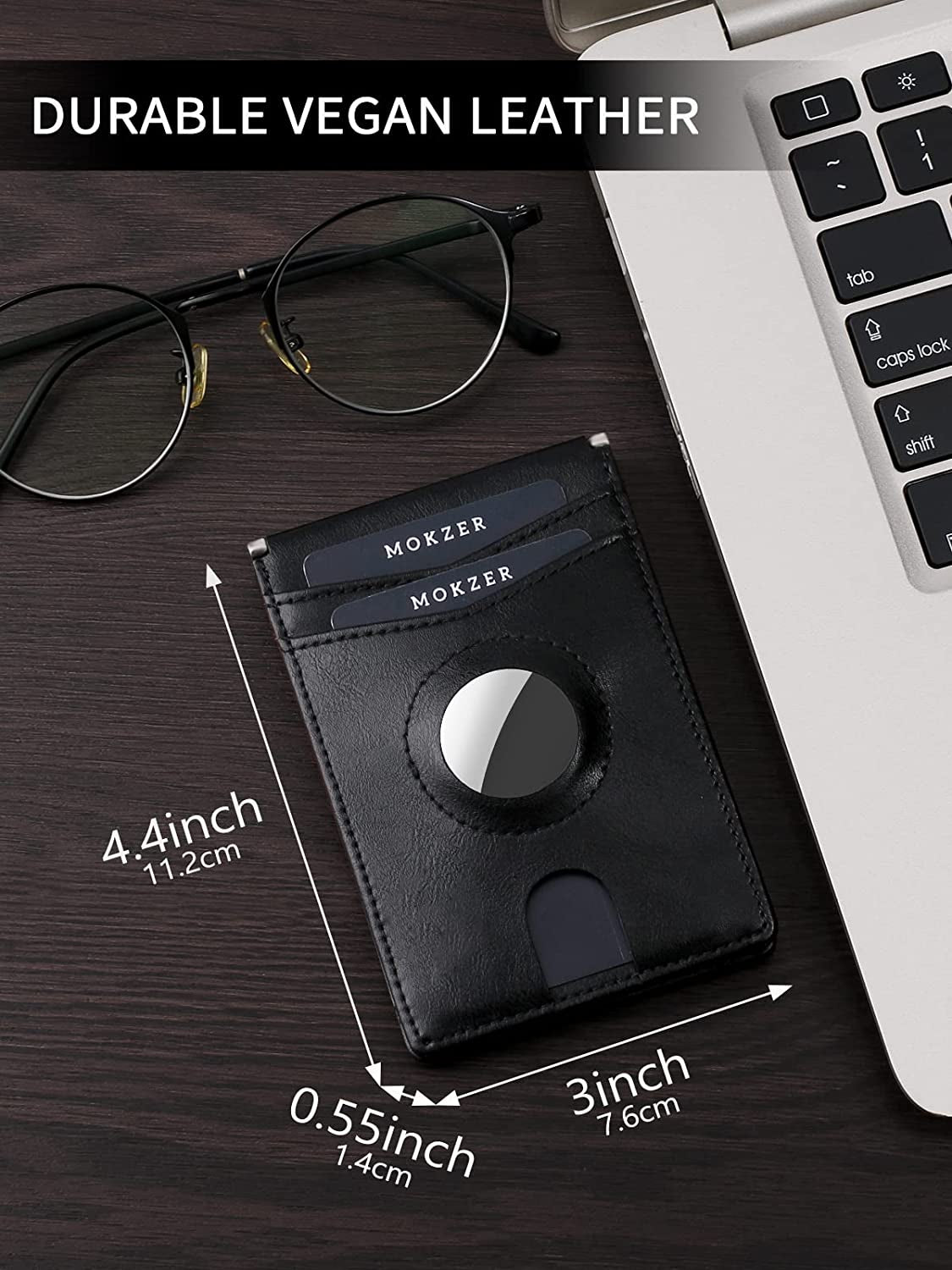 Mokzer Airtag Wallet Men Slim Minimalist Bifold Wallet with Airtag Holder RFID Blocking Front Pocket Mens Wallet 11 Card Holders Gift Box(Airtag Not Included)  mokzer   