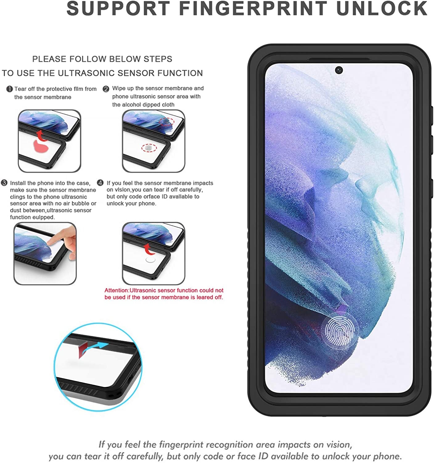 Lanhiem Samsung Galaxy S21 Case, IP68 Waterproof Dustproof Case with Built-In Screen Protector, Rugged Full Body Shockproof Protective Phone Cover for Galaxy S21 5G 6.2 Inch, Black  Lanhiem   