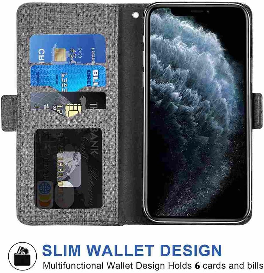 DIIGON Phone Cover Folio Wallet Case for LG G8, Premium PU Leather Slim Fit Cover for LG G8, 1 Photo Frame Slot, Prevent Dust, Gray  DIIGON   