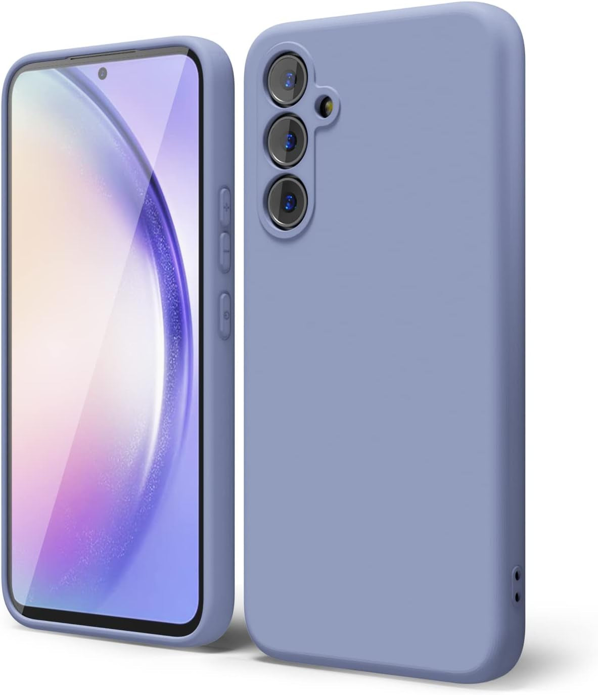 Oakxco for Samsung Galaxy A53 Phone Case Liquid Silicone, Cute Thin Slim Soft Rubber TPU Plain Smooth Gel Cover for Women Girl, Matte Solid Protective & Shockproof, Black  oakxco Lavender Grey A54 