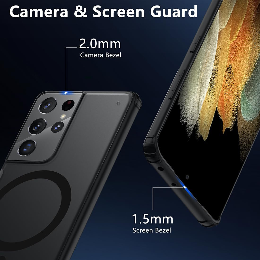 TIANNIUKE Magnetic Case for Samsung Galaxy S21 Ultra, Translucent Matte Anti-Fingerprint, Compatible with Magsafe, Slim Fit Shockproof Protective Phone Case for Galaxy S21 Ultra  TIANNIUKE   