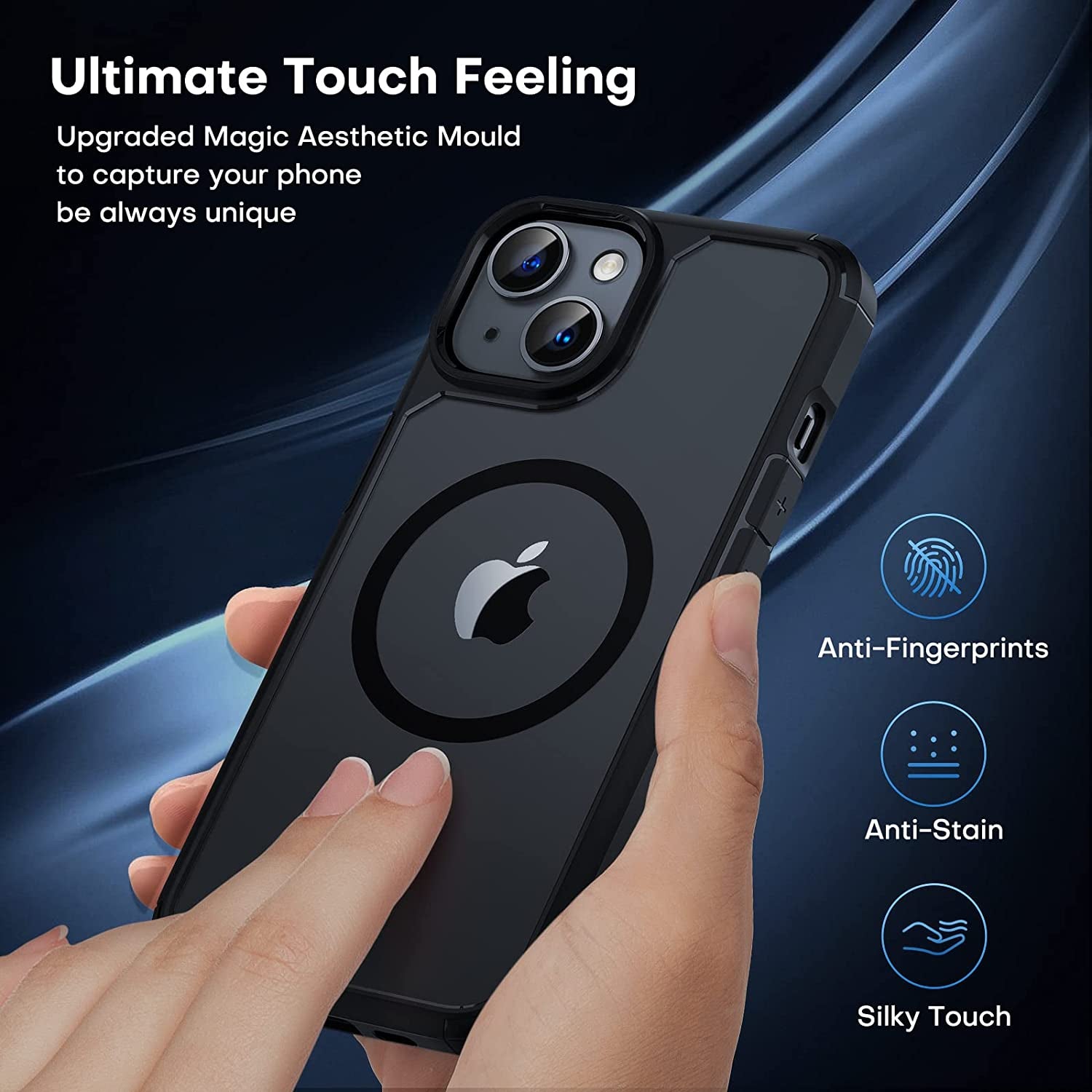 TAURI 5-In-1 Magnetic Designed for Iphone 14 Case for Iphone 13 Case, [Compatible with Magsafe] with 2 Screen Protector +2 Camera Lens Protector, Shockproof Phone Case for Iphone 13/14, Black  TAURI   