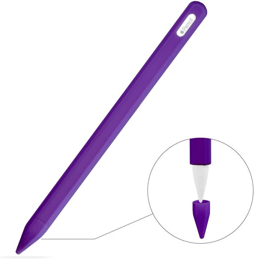 ZALU Compatible with Apple Pencil (2Nd Generation), Fully Protection Silicone Case Sleeve Holder Grip + Nib Cover (Purple)  ZALUJMUS   