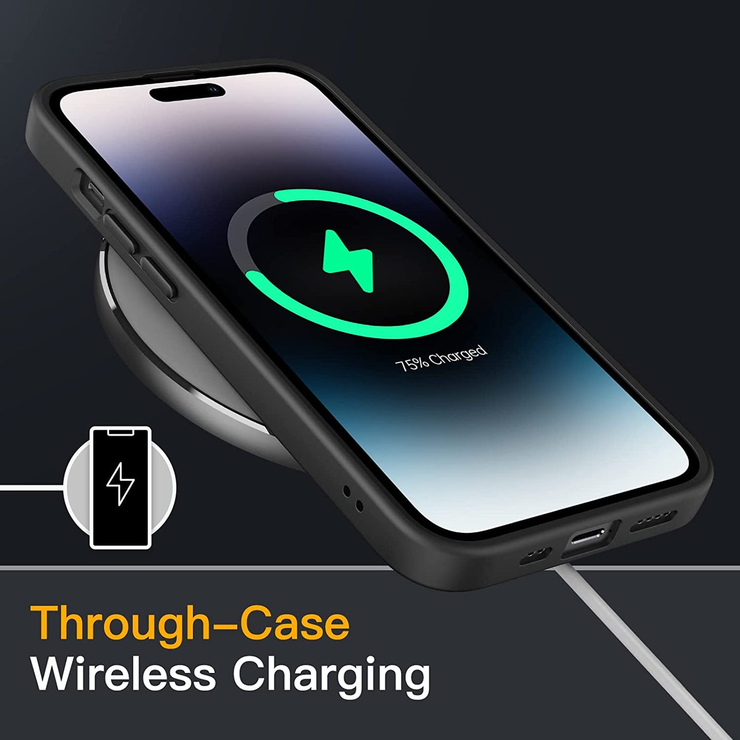 Jetech Matte Case for Iphone 14 Pro Max 6.7-Inch (NOT for Iphone 14 Pro 6.1-Inch), Shockproof Military Grade Drop Protection, Frosted Translucent Back Phone Cover, Anti-Fingerprint (Black)  JETech   