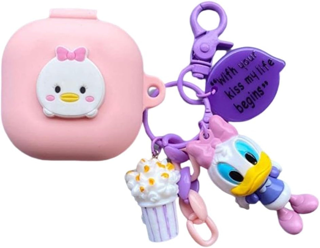 CASEVERSE Cases for Samsung Galaxy Buds2 Pro/Buds 2/Buds Pro/Buds Live with Pendant, Cute Silicone Anime Cartoon Shockproof Cover for Girls Boys Teens  CASEVERSE Duck 2  