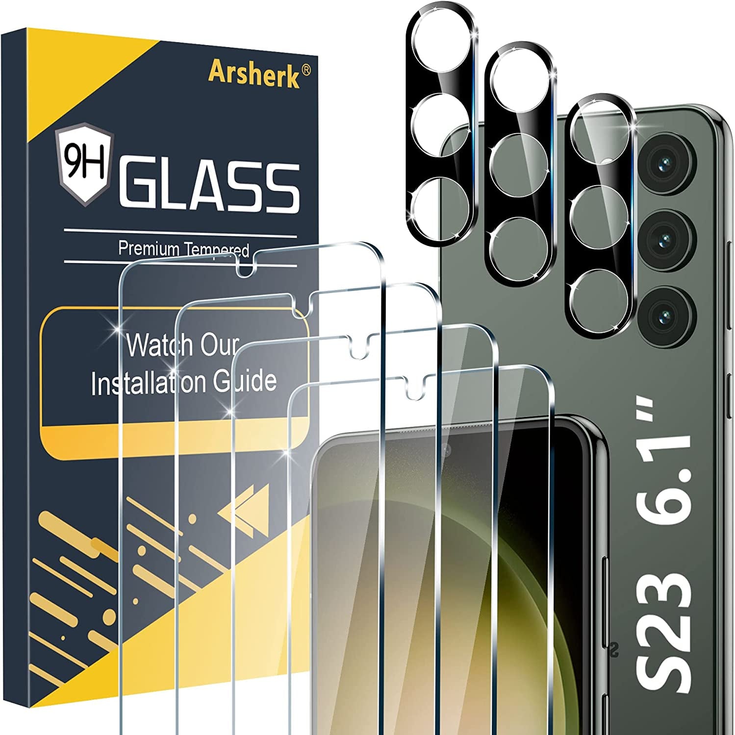 [4+3Pack] Glass Screen Protector for Google Pixel 7, 9H Tempered Glass, Ultrasonic Fingerprint Compatible,Hd Clear Case Friendly for Google Pixel 7 5G Glass Screen Protector  Samcorn S23 6.1 Inch HD  