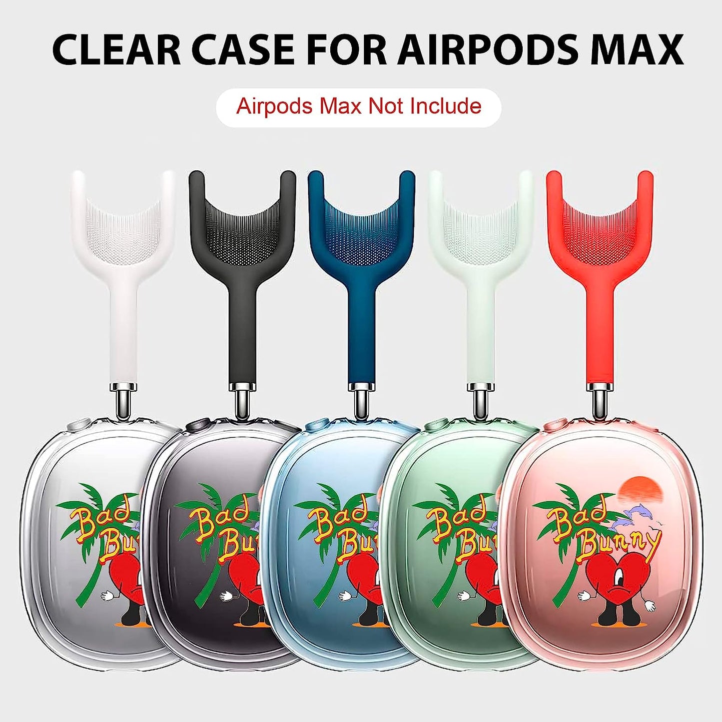 Clear Bad Funny Bunny Design Airpods Max Case,Soft Silicone TPU Protective Cover Accessories Compatible with Apple Airpods Max for Teens Boys Girls  AIBEAMER   
