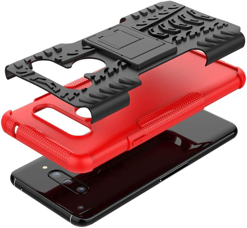 Yiakengs for LG V40 Case, LG V40 Thinq Case, Dual Layer Shockproof Slim Protective with Kickstand Hard Phone Cases Cover for LG V40 (Red)  Yiakengs   