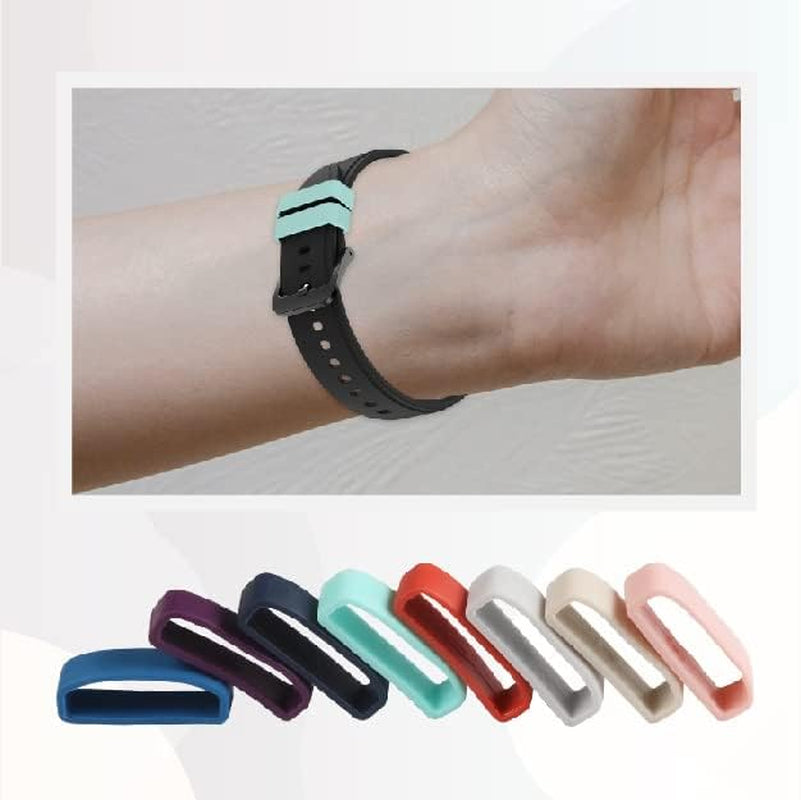 Fastener Rings Compatible for Fitbit Charge 2/Charge 3/Charge 4/Charge 5/Garmin Vivoactive 3/Gear S3 Bands Keepers, 22Mm Silicone Rubber Replacement Watch Band Loops Retainer Holder, Colorful-8 Pack  SKYLET   