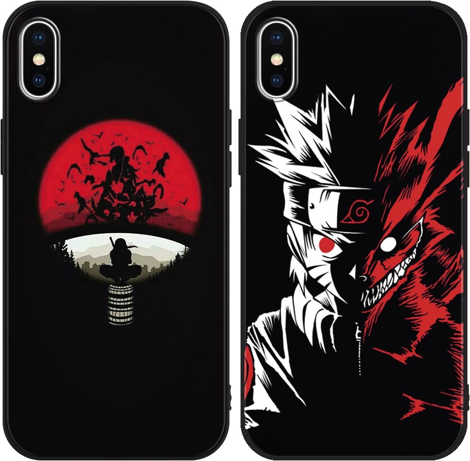 [2 Pack] Japanese Anime Phone Case for Iphone 13 Mini Case 5.4", Cool Manga Character Design Pattern Cases, Comics Cartoon Silicone Case for Men Boys Women Girls, Soft TPU Funda Para Iphone13 Mini, 1  ZXT US Iphone X / Xs  